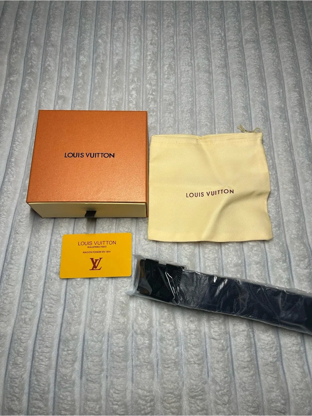Louis Vuitton Black Monogram Canvas Men's Belt with Signature Packaging
